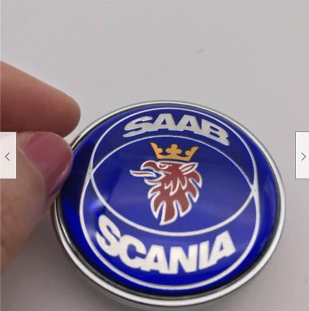 1pc New for SAAB Scania 9-3 900 9000 Front Hood Emblem 50mm OEM 4522884 Blue