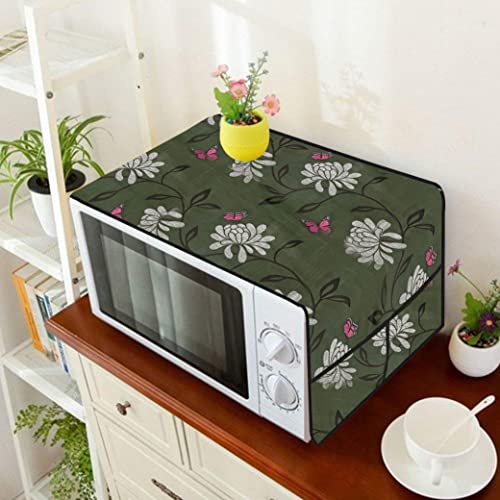 Image of Wings Star Oven Top Cover for LG 21 Litre Convection Microwave Oven MC2146BL Black - Microwave Top Cover with 4 Utility Pockets and 1 Oven Handle Cover KUM85