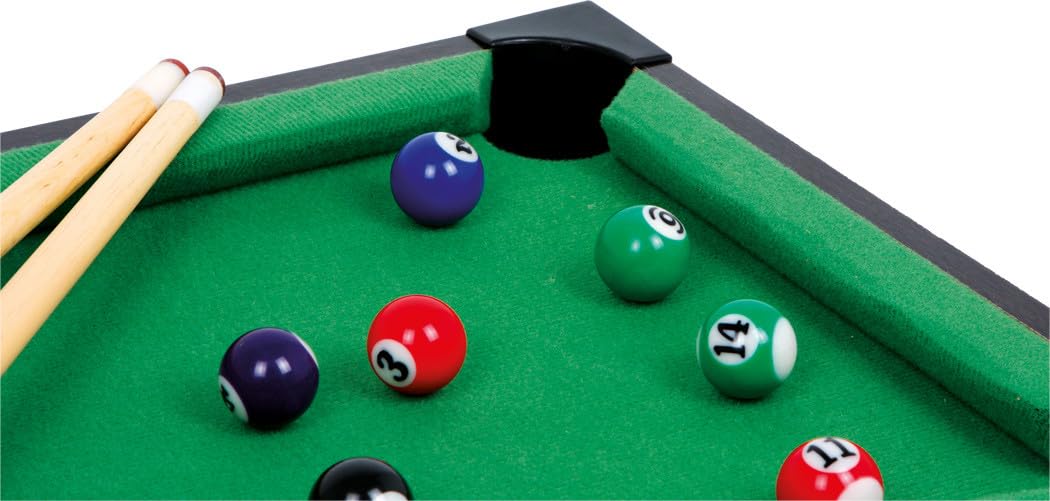 6703 Tavolo da biliardo "Mimi" small foot in legno, gioco del biliardo incl. accessori, giocabile su qualsiasi superficie piana, a partire da 5 anni