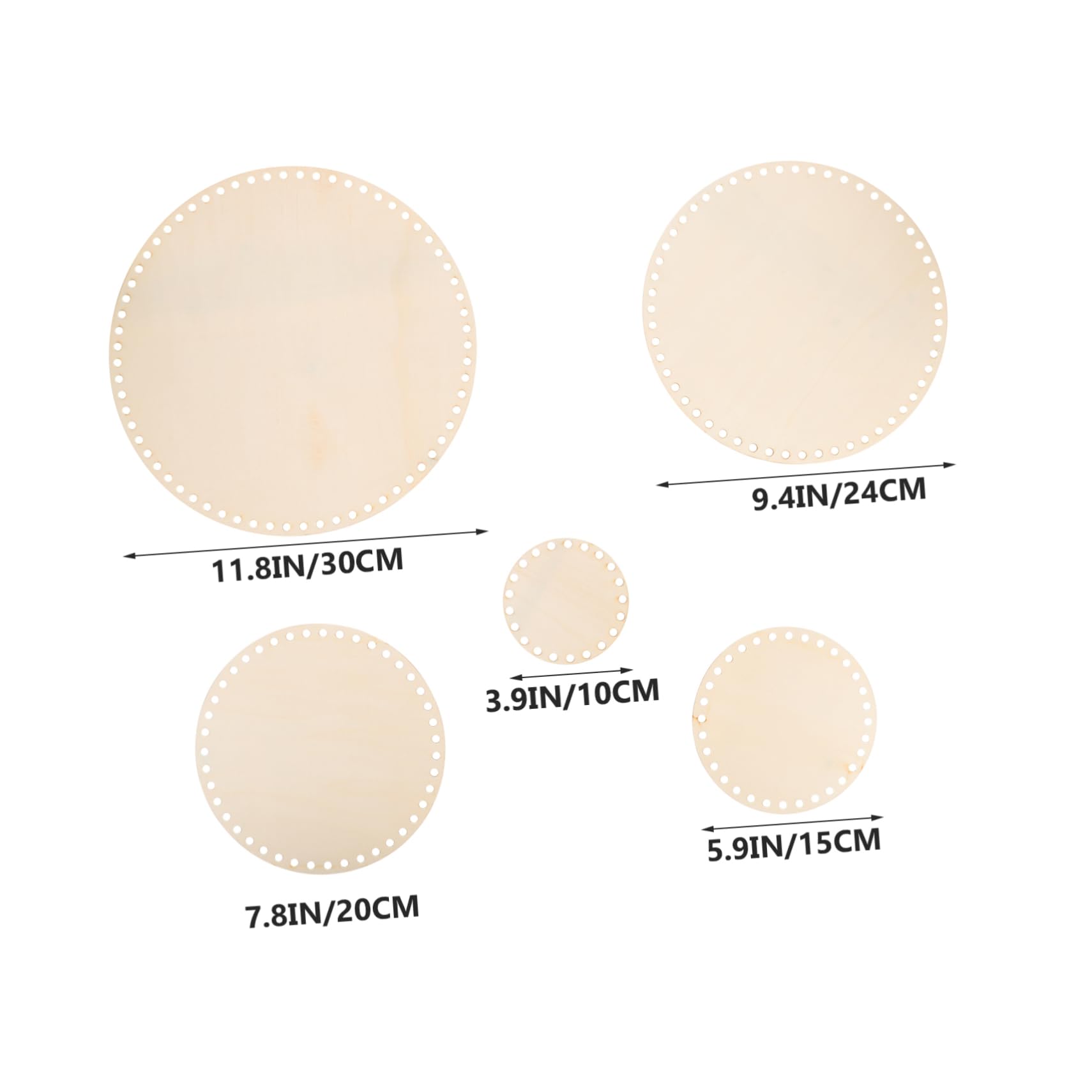 OSALADI Round Wicker Basket 5pcs Crochet Basket Bottom Bag for Cross Stitch Weaving Craft Parts