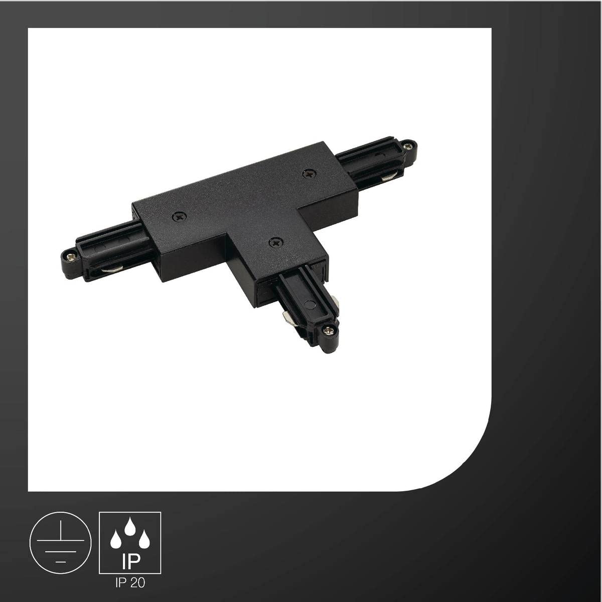 SLV 1 fasesyteem adapter voor 1-fase hoogvoltagerail/zwart