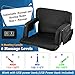 Heated Massage Stadium Seats, 25 Inch Heated Stadium Seats for Bleachers with 10000mAh Power Bank, 3 Levels of Heat & 6 Massage, 6 Reclining Positions for Indoor Stadiums, Baseball Stadiums
