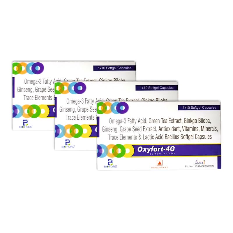 Bioford Oxyfort 4G Softgel Capsules - Multivitamin, Multiminerals Omega-3, Green Tea, Ginkgo Biloba Immunity Booster (Pack of 30 Capsules) (B0CLJJ8Q5S) Amazon Price History, Amazon Price Tracker