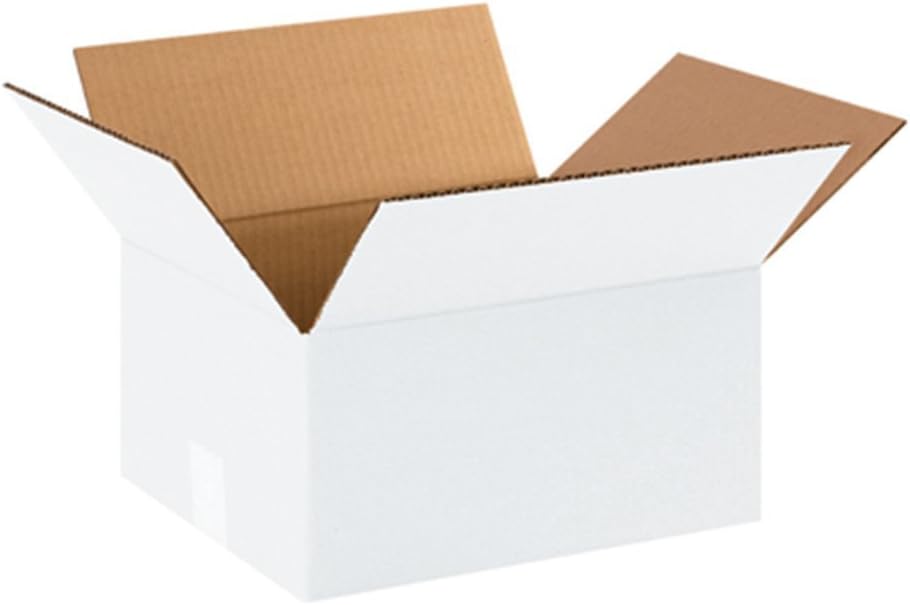 Aviditi White Shipping Boxes 12" x 10" x 6" (25 Pack)