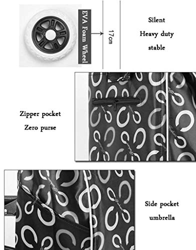 HYY-YY Einkaufskorb, Wanderwagen, Kinderwagen, zusammenklappbar, tragbare Karre, abnehmbare Einkaufstaschen. – Bild 4