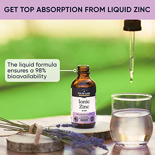 Per Se Labs Ionic Zinc Liquid - 10 Mg High Absorption 240 Servings Liquid Zinc Drops For Adults - Immune Support Skin Care Zinc Supplements - Vegan Zinc Sulfate Antioxidant Dietary Supplement - 2 Oz #TOP4