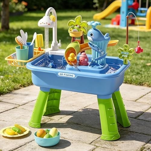 Table d'eau pour enfants : jouet de pêche de jardin et piscine - 7