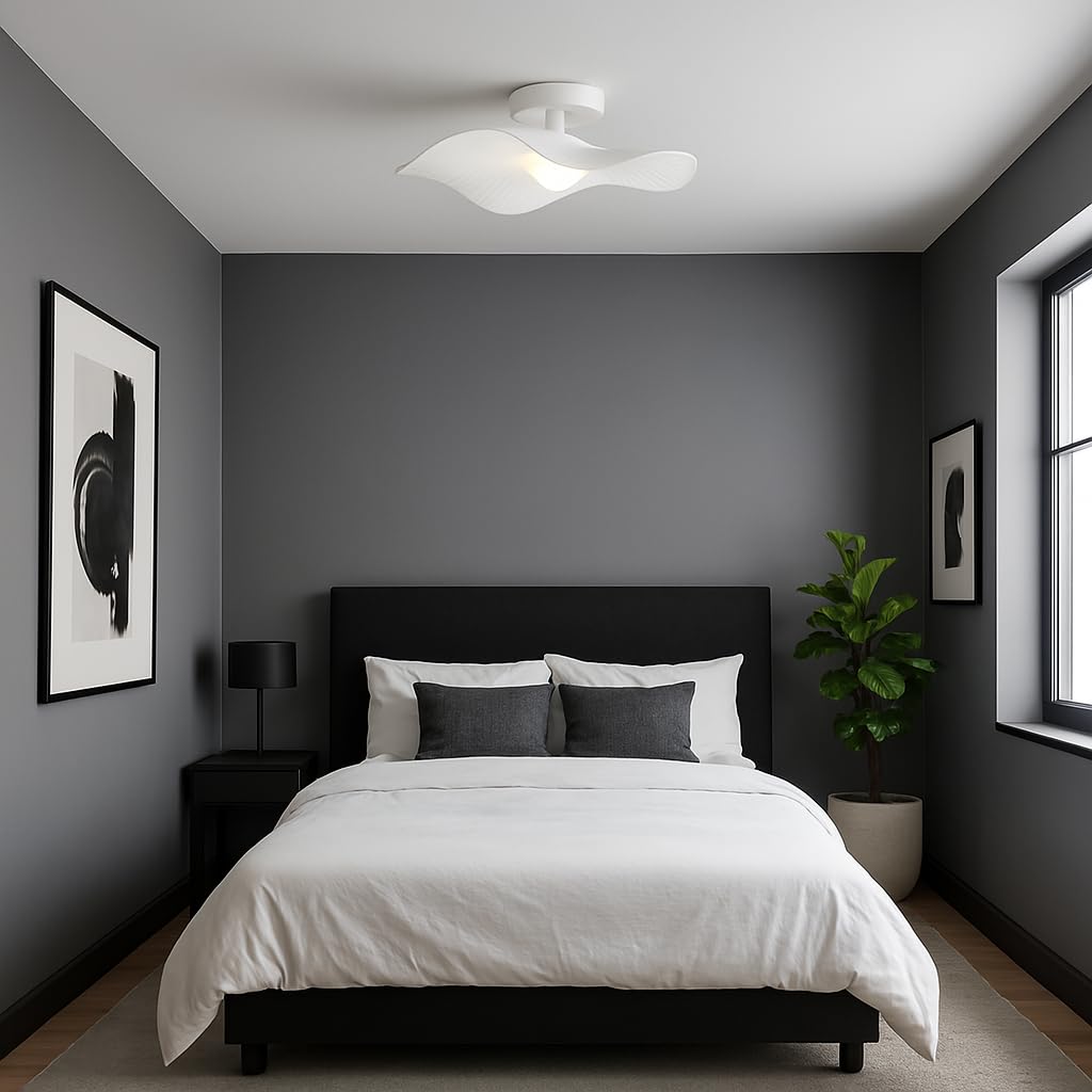 KONTARBOOR Nowoczesna lampa sufitowa biała 43 x 17 cm - Minimalistyczna lampa sufitowa LED - współczesny styl do salonu, sypialni, kuchni lub biura