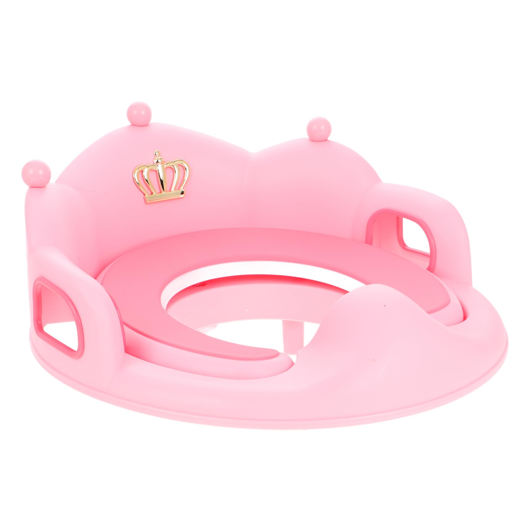 Asiento de Inodoro Infantil Grande Antideslizante con Cojín y Asas para Entrenamiento Niñas Portátil y Duradero Reductor de Wc para Bebés Rosa