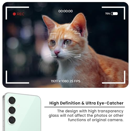 Image of FIRST MART Camera Lens Protector for Samsung Galaxy S24 FE - 9H Tempered Glass Metal Alloy Rings, Military-Grade Anti-Scratch Camera Ring Guard, HD Clear, Case-Friendly Protection - Mint Greeen