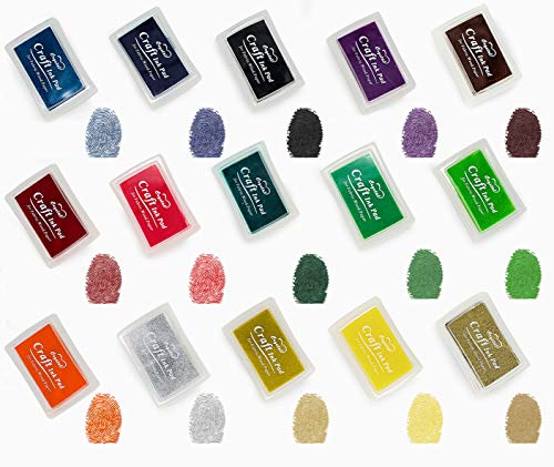Craft Ink Pad Stamps Partner Diy Color, 15 Color Finger Ink Pads Washable For Stamps, Paper, Wood Fabric (Pack Of 15) #TOP2