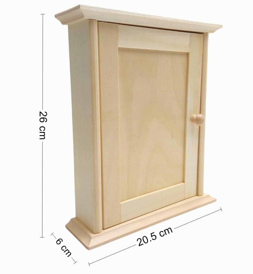 Wooden World - Schlüsselbrett/Schlüsselkasten, Haus-Design, Wandmontage, einfarbig, Holz, 6 Haken