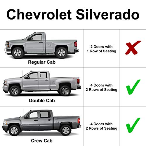 Yellopro Auto Side Window Front Seat Reflective Sunshade Custom Fit For 2019 2020 2021 2022 2023 Chevrolet Silverado 1500, Double Cab Crew Cab 4Dr 4Door, Uv Reflector Sun Protection (Set Of 2) #TOP1