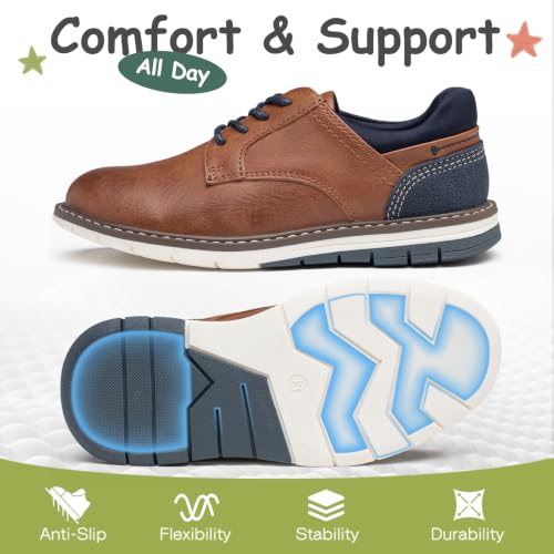Marcport Boy’s Casual Dress Oxford Shoes – Comfort Formal Uniform Sneaker for School & Daily Wear (Brown06) by Marcport - Used condition - Image 6