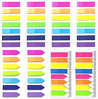 1160 pcs Neon Sticky Notes Flags, Colorful Index Tabs Index Flag Bright Colors Page Index Stickers Translucent Page Makers for Page Bookmarks