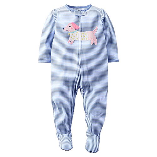 Carters Baby Girls' Embroidered Sleeper - Puppy - 12 Months