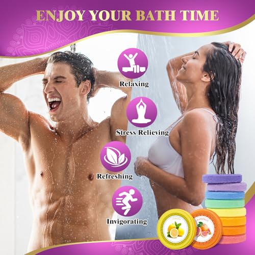Qivatex Shower Steamers Aromatherapy, for Mom, Teacher Appreciation Gifts, Birthday Wife Mom Teen Girls, SPA Relaxation Shower Bombs, Bath Bombs Cosmetic Bath Salts 8 Pcs