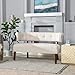 Jennifer Taylor Home Jared Roll Arm Upholstered Tufted Entryway Bench with Back Settee