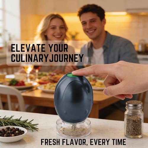 Image of Mamba Whip Electric Spice Grinder, One-Hand USB Rechargeable Culinary Herb & Seasoning Mill for the Kitchen, New Tech. Chain Grinding System, Anchor Gray