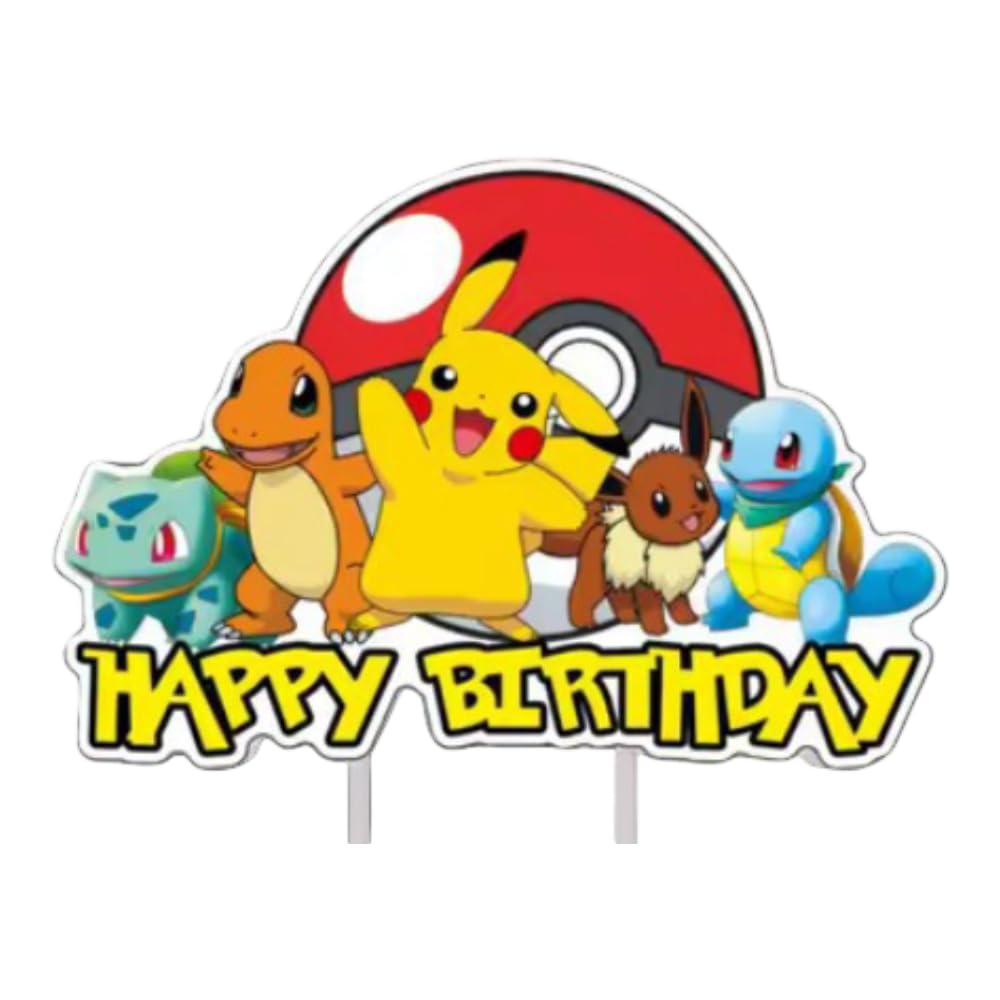 Pokémon Party Supplies | Birthday Cake Toppers | Design C