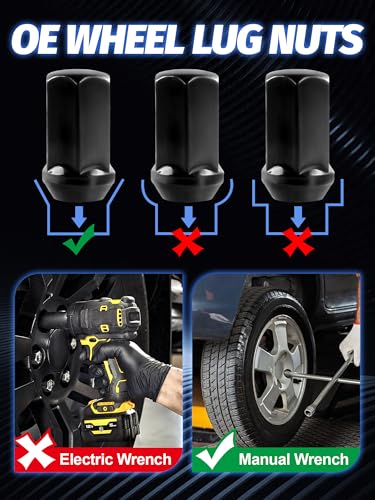 Image of 32pcs M14x1.5 Lug Nuts Part No 611-236 | Fit Silverado Sierra 2500 3500 2008-2024, Ram 2500 3500 2012-2024, Black Wheel Lug Nuts