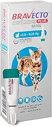 Bravecto® Plus Gatos Transdermal 250mg - Antipulgas, Sarna de ouvido, Vermes intestinais - Gatos de 2,8 a 6,25kg - 1 Pipeta 0,89ml - MSD Saúde Animal