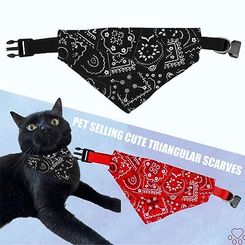 SULIUDAJI 2 Stück Hunde Bandana Kopftücher, Hundehalstuch Mit Halsband, Dreieckstuch Halsdreiecke Hundehalstcher, Einstellbare Hund Halstuch Für Welpen Kleine Große Hunde Und Katzen