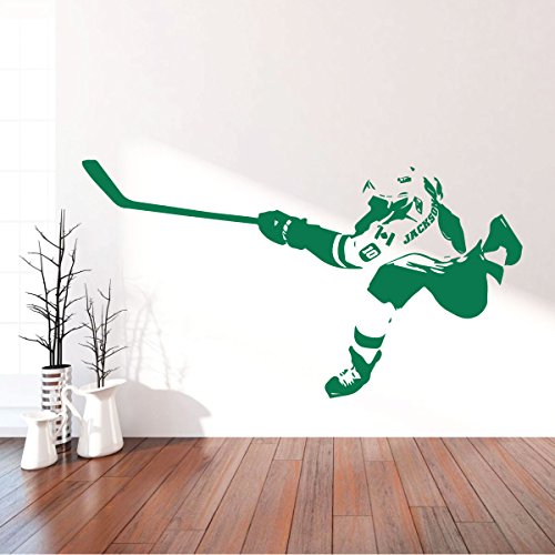 Room Wall Decor - Hockey Player Vinyl Decal Stickers For Home Or Office, Bedroom, Locker Room, Ice Rink Or Man Cave - Custom Sizes And Colors Match The Theme Of Any Living Space #TOP1