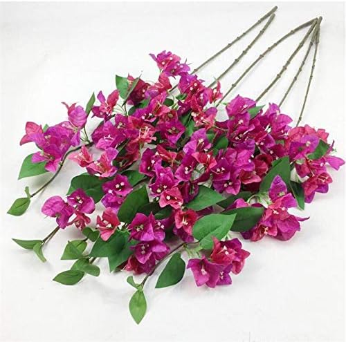 Artificial and Dried Flower 10pcs Silk Bougainvillea Glabra Artificial Fake Rose Red Bougainvillea Spectabilis Flower Branches 35" for Wedding Centerpieces - ( Color: 80cm 03 )