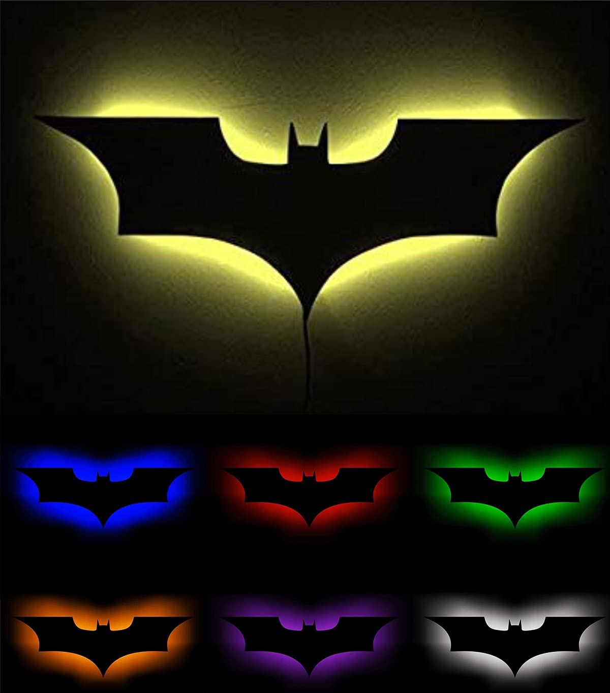 AD INFINITUM 16 Colors LED Wall Lamp with Remote Control, Comic Lover, Bat Cave, Night Lamp, for Gift, Kids Room, Gaming Setup, Gaming Room, Man Cave. (The Dark Knight -16 Colors)