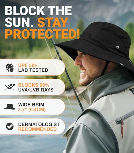 Image of GearTOP Safari Hat for Men Sun Hats for Women UV Protection UPF 50+ Fishing, Gardening, Hiking Hat (22-23 1 /2 inch)