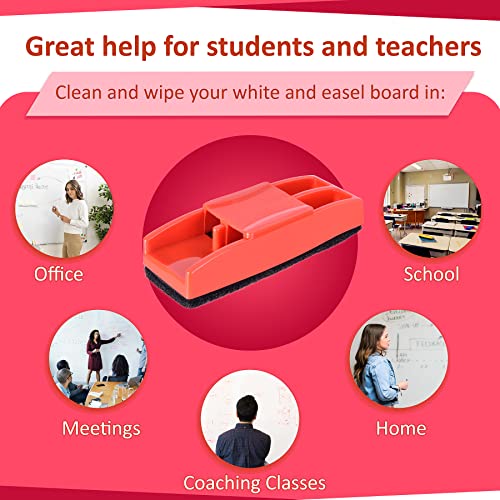 Image of Eduway Premium Non-Magnetic Whiteboard /Chalkboard Plastic Duster Eraser| with 2 Marker | Perfect for Cleaning & Durable| Ideal for Teacher, Office, Kids, and Home |(1 Duster, 1Marker) -Assorted Color