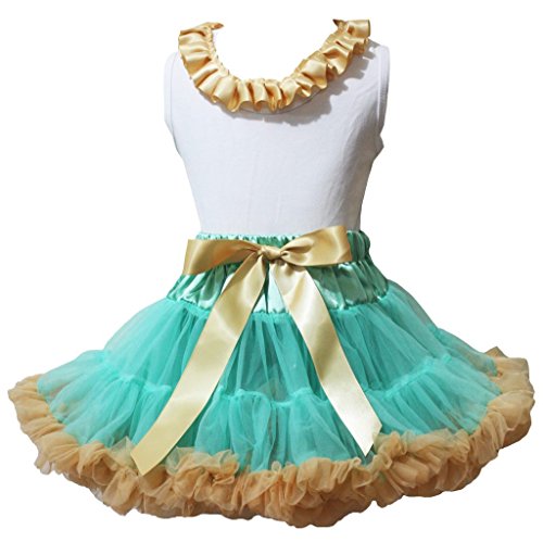 Vestido camisa blanco para niña con cuello de volantes elegante y falda de 1 a 8 años