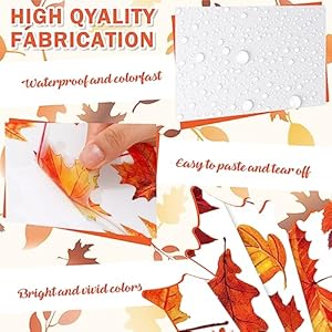 Whaline Fall Wall Decor Stickers Hello Fall Maple Leaves Wall Decals Small Room Mural Stickers for Autumn Holidays Home Classroom Birthday Thanksgiving Party Decoration, 8.3 x 10.6 Inch, 9 Sheets Whaline Fall Wall Decor Stickers Hello Fall Maple Leaves Wall Decals Small Room Mural Stickers for Autumn Holidays Home Classroom Birthday Thanksgiving Party Decoration 83 x 106 Inch 9 Sheets