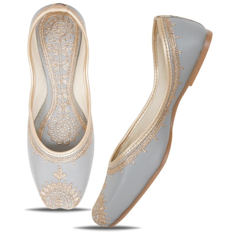 Image of DFR Women Juti | Embroidered Rajasthani Mojari Girls Shoe