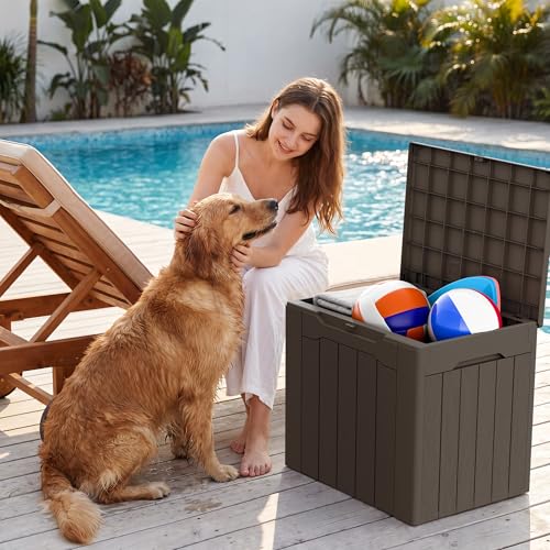 Image of Devoko 29 Gallon Deck Box, Waterproof Resin Outdoor Storage Box