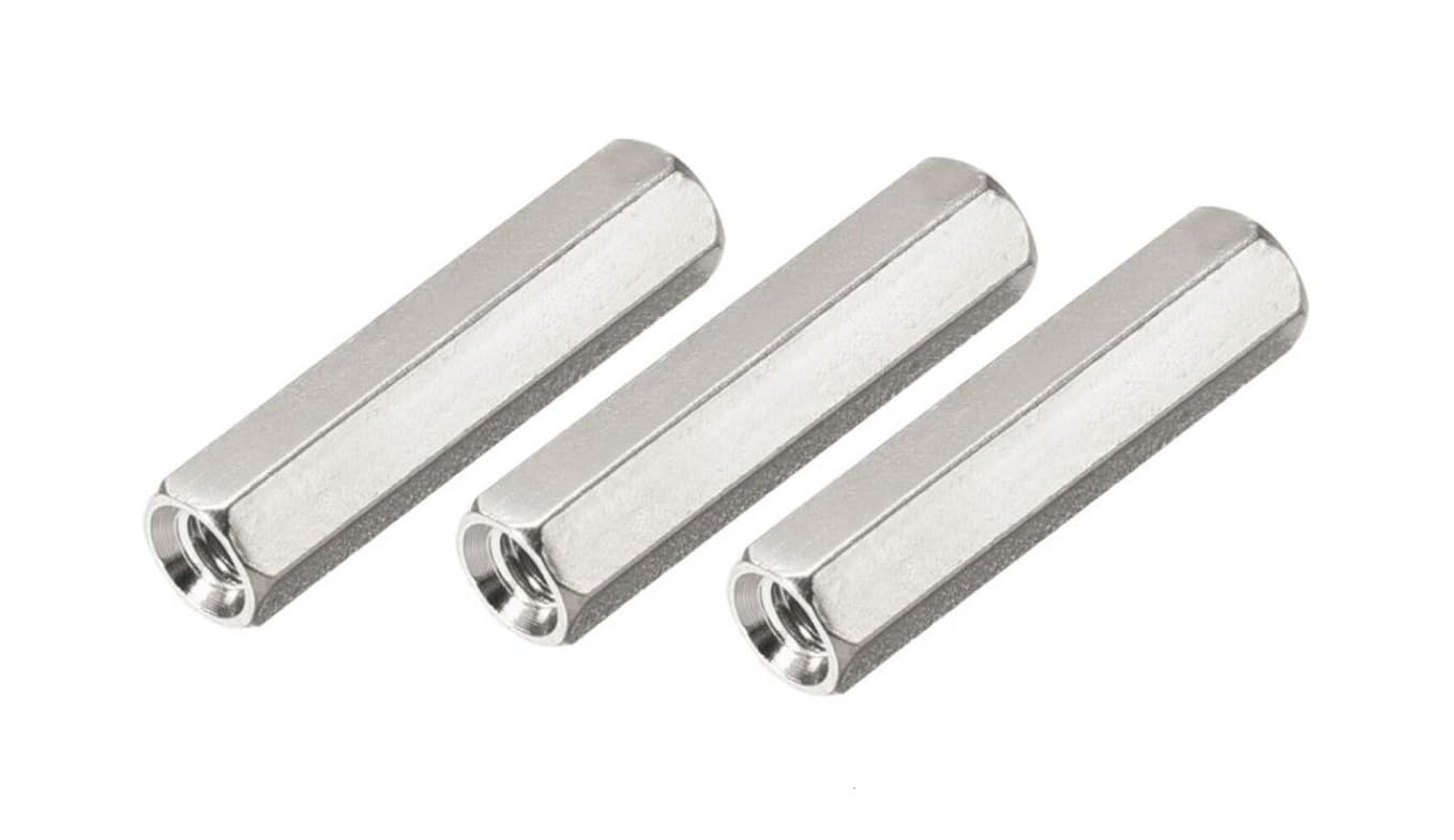 M3x12mm Female To Female Nickel Plated Brass Hex Standoff Spacer - Pack of 3