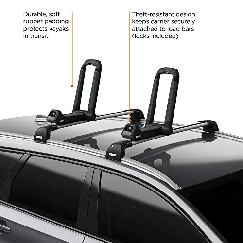 Thule Hull-a-Port Aero Rooftop Kayak Carrier, BLACK, 1 Kayak