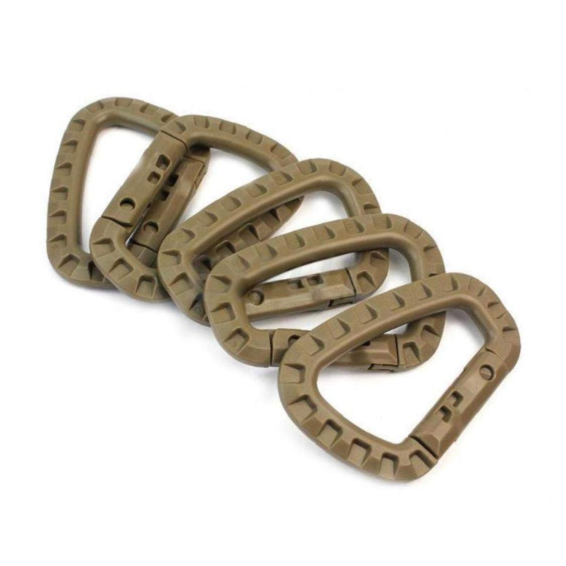 Hotaden 5pcs Plastic Shackle Carabiner Clip Backpack Buckle Lock Keychain Backpack Light Spring Snap Gear Clip Keychain D Shape