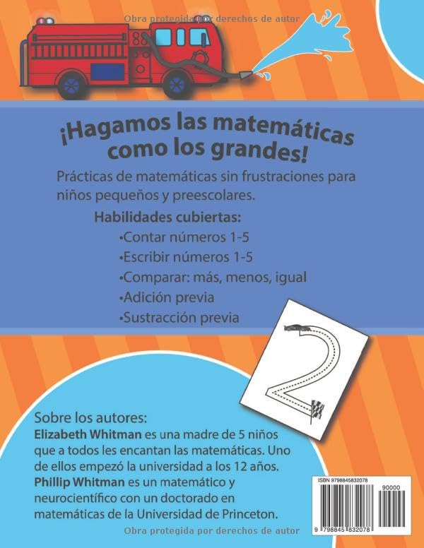 Miniatura 2 de Mi primer cuaderno de trabajo de matemáticas Vehículos, Conteo 1-5, Preparación preescolar (My First Math Workbook Series) (Spanish Edition)