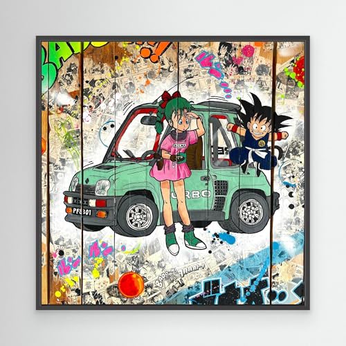 Turbo DBZ reproduction officielle Noir 50x50 cm avec impression haute fidelite
