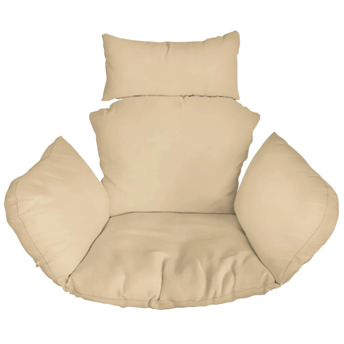 Ferocity Cojín de Silla de Hamaca, Colgante Huevo Cojines, Columpio Silla Cojín Respaldo con Almohada para la Cabeza, Cjín Impermeable, para Patio Jardín, Beige [114]