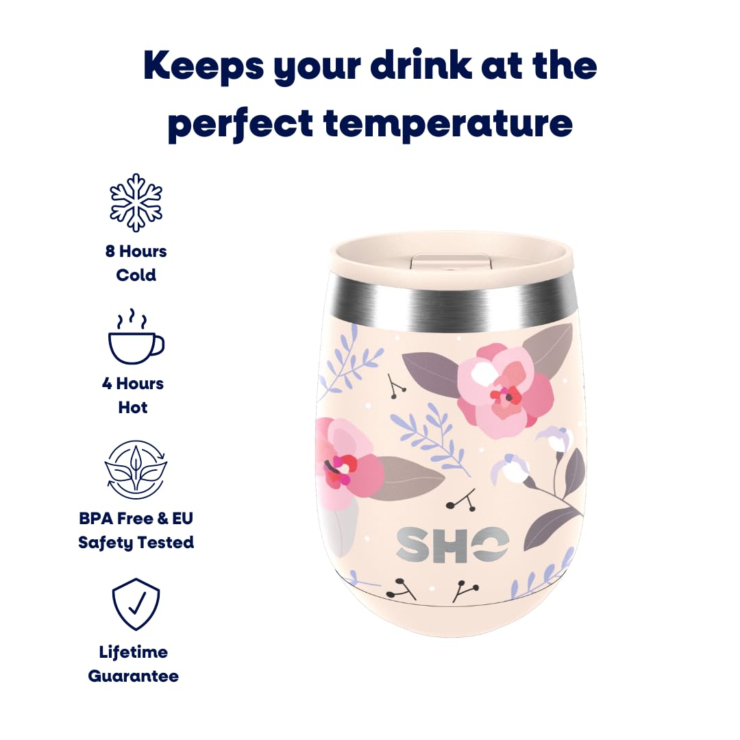 SHO Pacto, Ultimate Insulated Stainless Steel Reusable Coffee Cup & Stemless Wine Tumbler, 4 Hours Hot, 8 Hours Cold, 360ml - Image 2