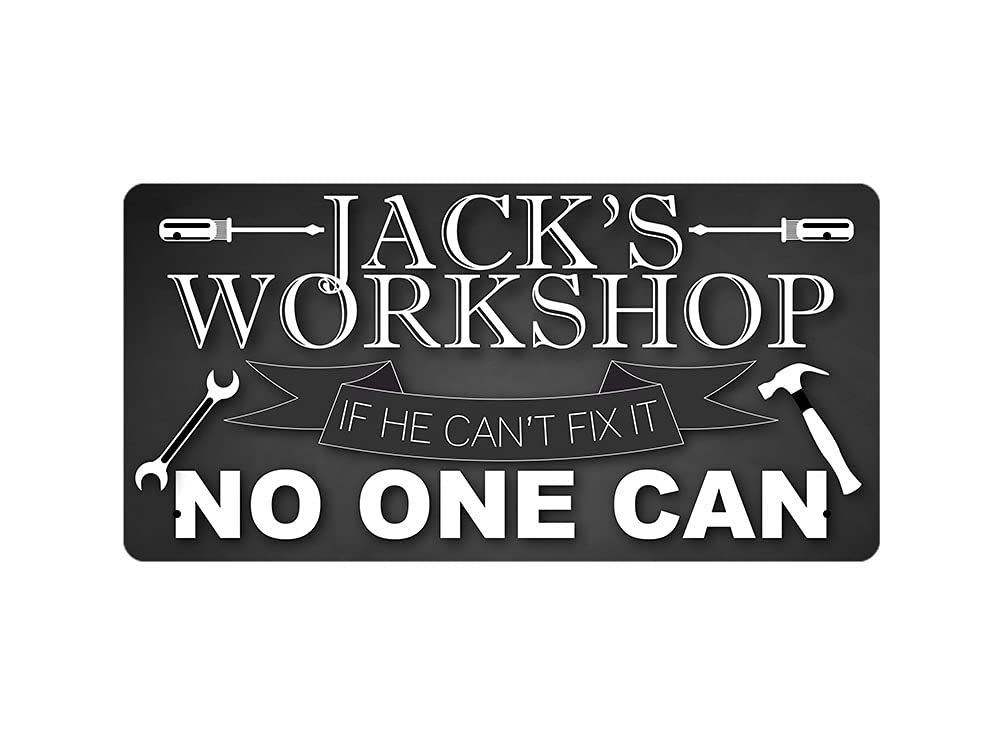 Mcmug White - Jack's Workshop - Metal Sign, Decorative Sign, 200Mm X 100Mm