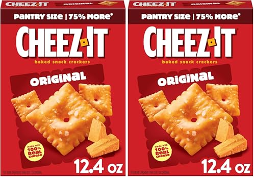 Image of Cheez-It Cheese Crackers, Baked Snack Crackers, Lunch Snacks, Original, 12.4oz Box (1 Box) (Pack of 2)