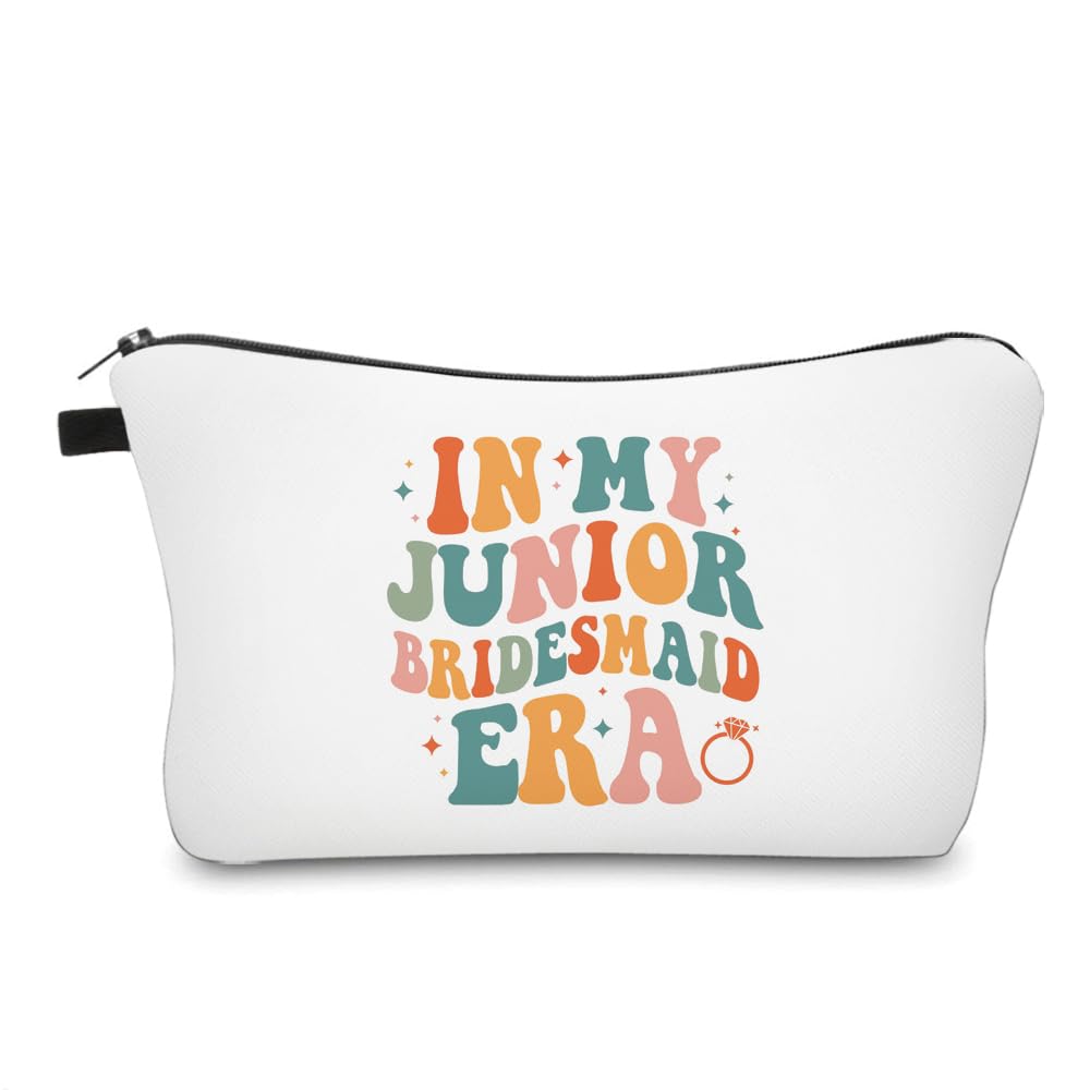 Baobeily In My Junior Bridesmaid Era, Bridesmaid Gifts for Women Makeup Bag Cosmetic Bag Bachelorette Party Essential Pouch Bridal Shower Gift