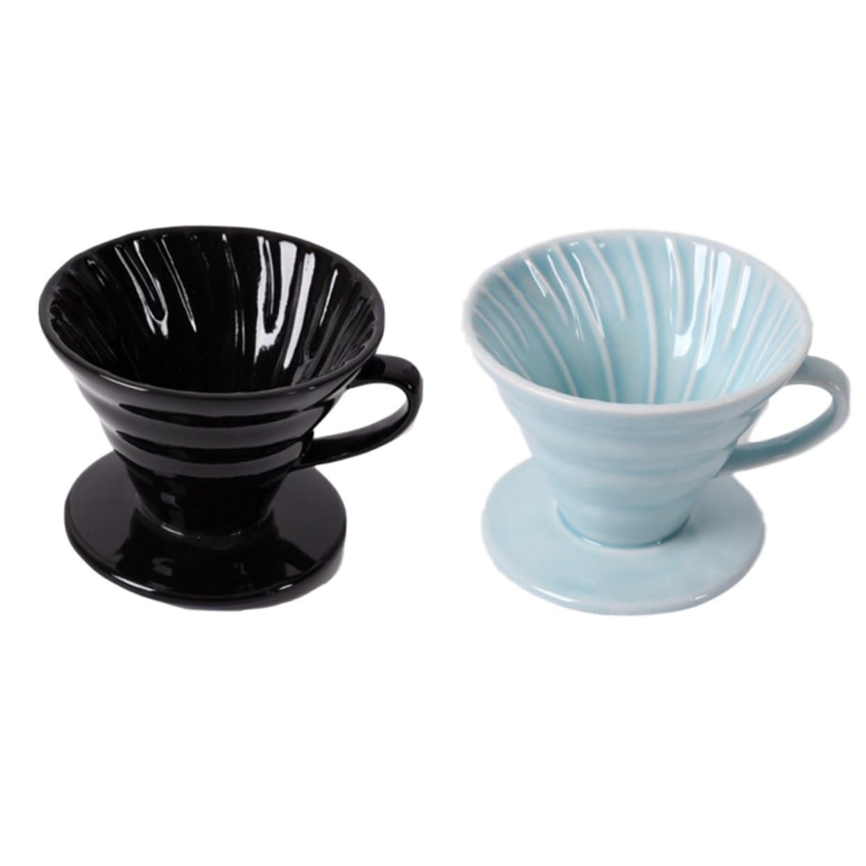 OSALADI Blue Porcelain Coffee Mugs Handmade Ceramic Filter Cup Cone Shape Dripper for Coffee