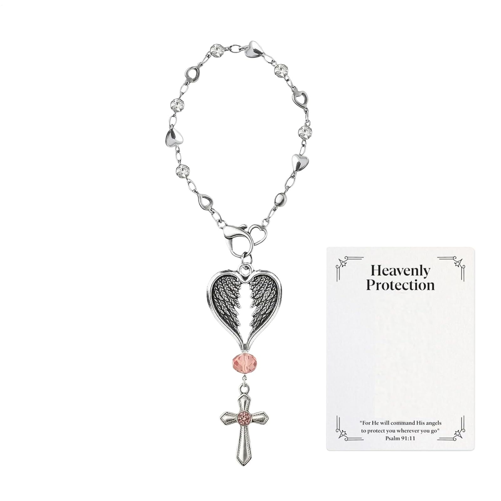 Croce Per Auto | Croce con d'Angelo Charm per Auto - Decorazione Religiosa Interna Per Preghiera Viaggio Commute Mattutina Veicolo SUV - Guida Quotidiana Viaggi In Autostrada Pendolarismo Mattutino Ve