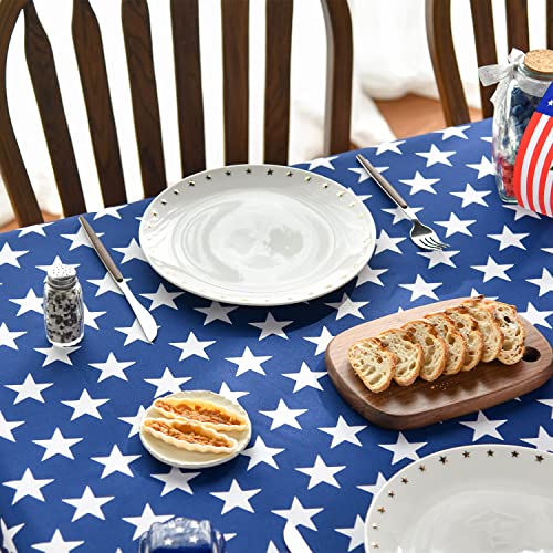 Horaldaily 4th of July Tablecloth 52x72 Inch, Patriotic Memorial Day Independence Day American Flag Table Cover for Party Picnic Dinner Decor by Horaldaily - Image 4