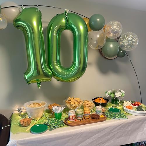 Image of 40 Inch Green 0 Balloon, Large Self Inflating Number Balloons 0-9